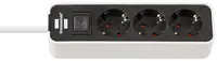 Brennenstuhl 1153230020 - 1,5 m - 3 AC-Ausgänge - Indoor - Schwarz - Weiß - 200 mm - Weiß