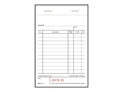 RNK RNKVERLAG - Quittungsblock - 50 Blatt - 96 x 167 mm - Kopie - selbstdurchschreibend (Packung mit 10) 2952