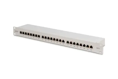 DIGITUS DN-91624S - Patch Panel - CAT 6 - RJ-45 X 24 - Grau, RAL 7035 - 1U - 48.3 cm (19")
