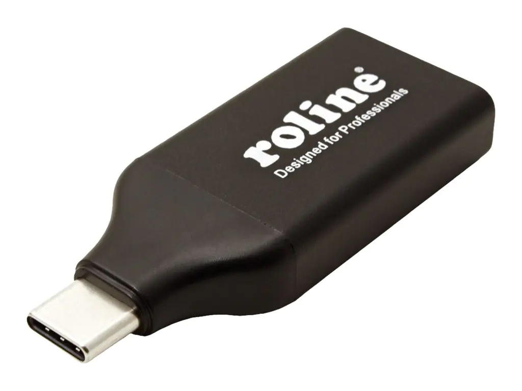 Roline - USB/DisplayPort-Adapter - 24 pin USB-C (M) zu DisplayPort (W) - USB 3.1 / DisplayPort 1.2 - 4K Unterstützung - Schwarz Roline - USB/DisplayPort-Adapter - 24 pin USB-C (M) zu DisplayPort (W) - USB 3.1 / DisplayPort 1.2 - 4K Unterstützung - Schwarz