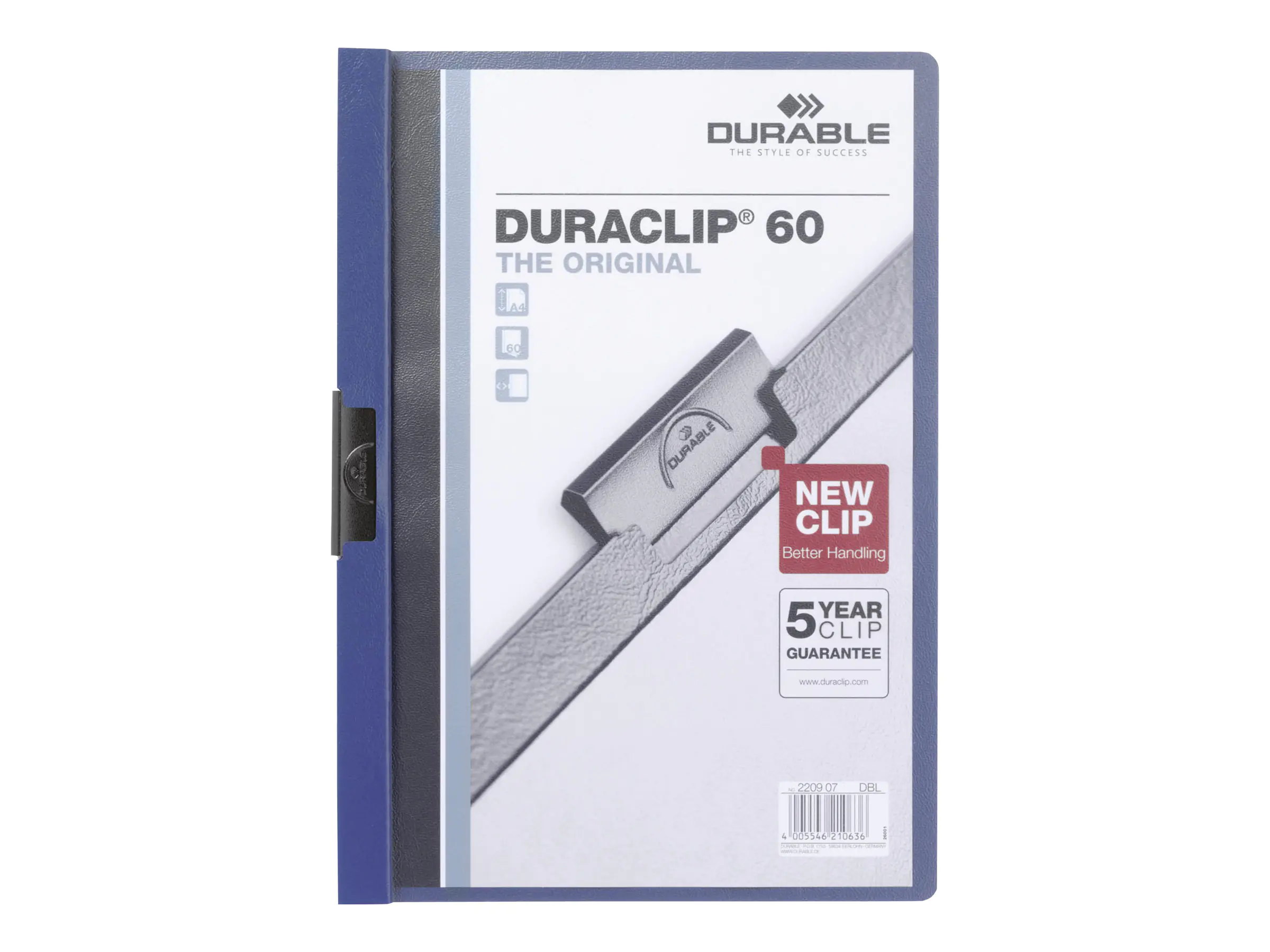 DURABLE Klemmmappe DURACLIP 60 220907 DIN A4 Hartfolie dunkelblau