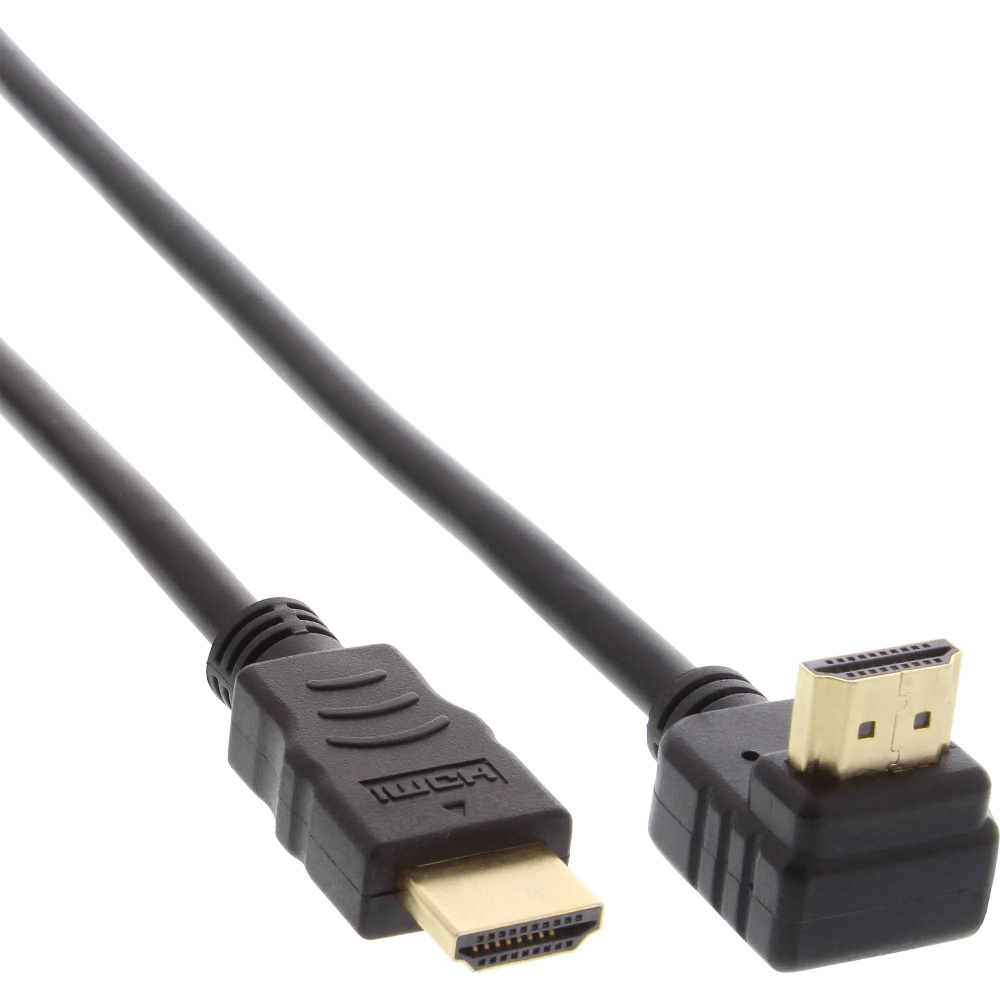 InLine High Speed - HDMI-Kabel mit Ethernet - HDMI männlich zu HDMI männlich - 7.5 m - STP-Kabel - Schwarz - 90° Stecker, 4K Unterstützung InLine High Speed - HDMI-Kabel mit Ethernet - HDMI männlich zu HDMI männlich - 7.5 m - STP-Kabel - Schwarz - 90° Stecker, 4K Unterstützung