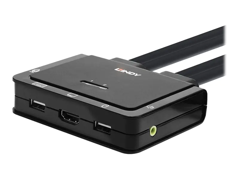 Lindy 2 Port HDMI 18G, USB Type C, USB 2.0 & Audio Cable KVM Switch - KVM-/Audio-Switch - 2 x KVM/Audio - 1 lokaler Benutzer - Desktop
