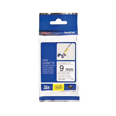P-touch Schriftbandkassette TZEFX221 9mm sw auf ws