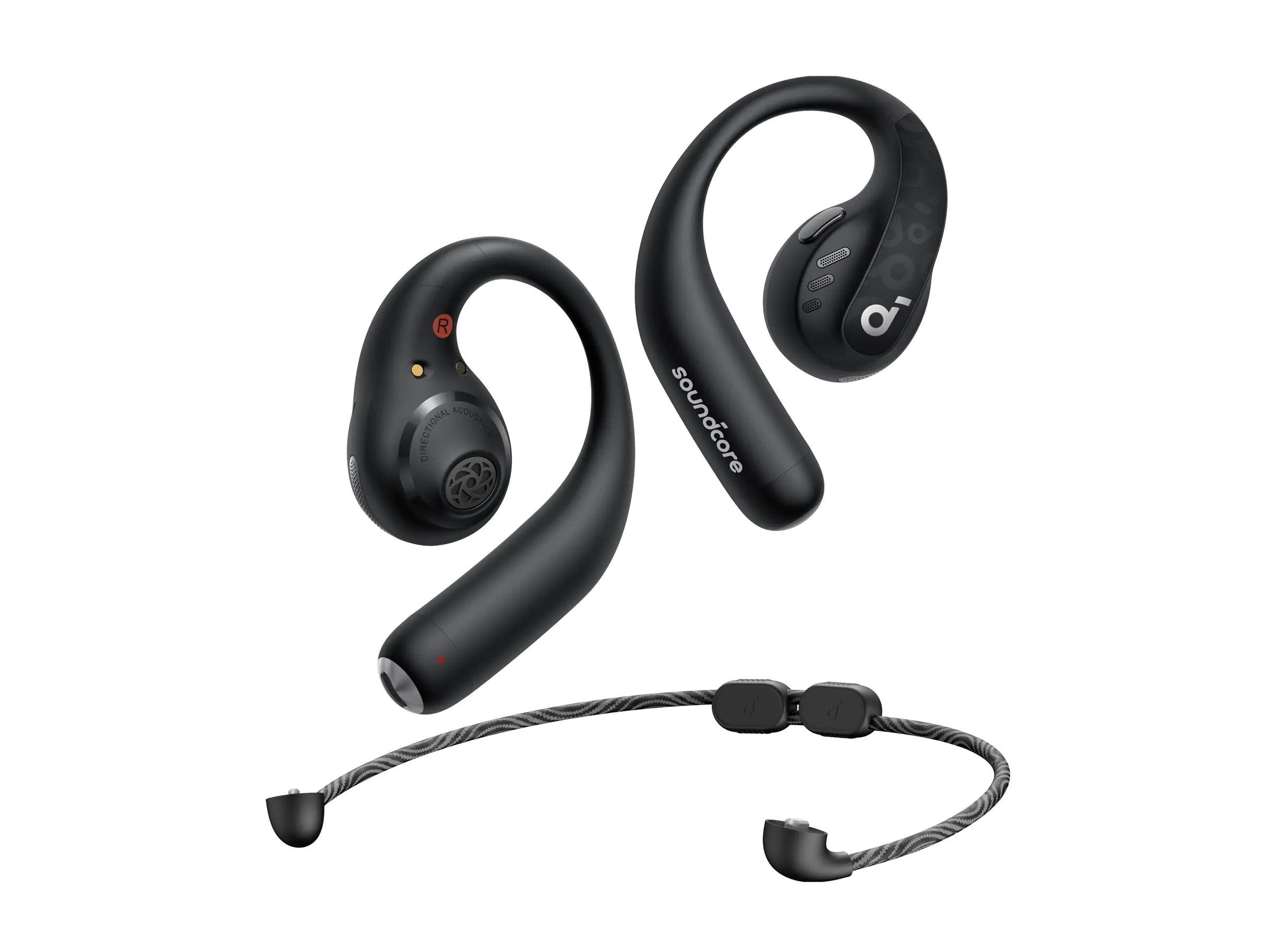 Soundcore AeroFit - True Wireless-Kopfhörer mit Mikrofon - offenes Ohr - über dem Ohr angebracht - Bluetooth - Schwarz