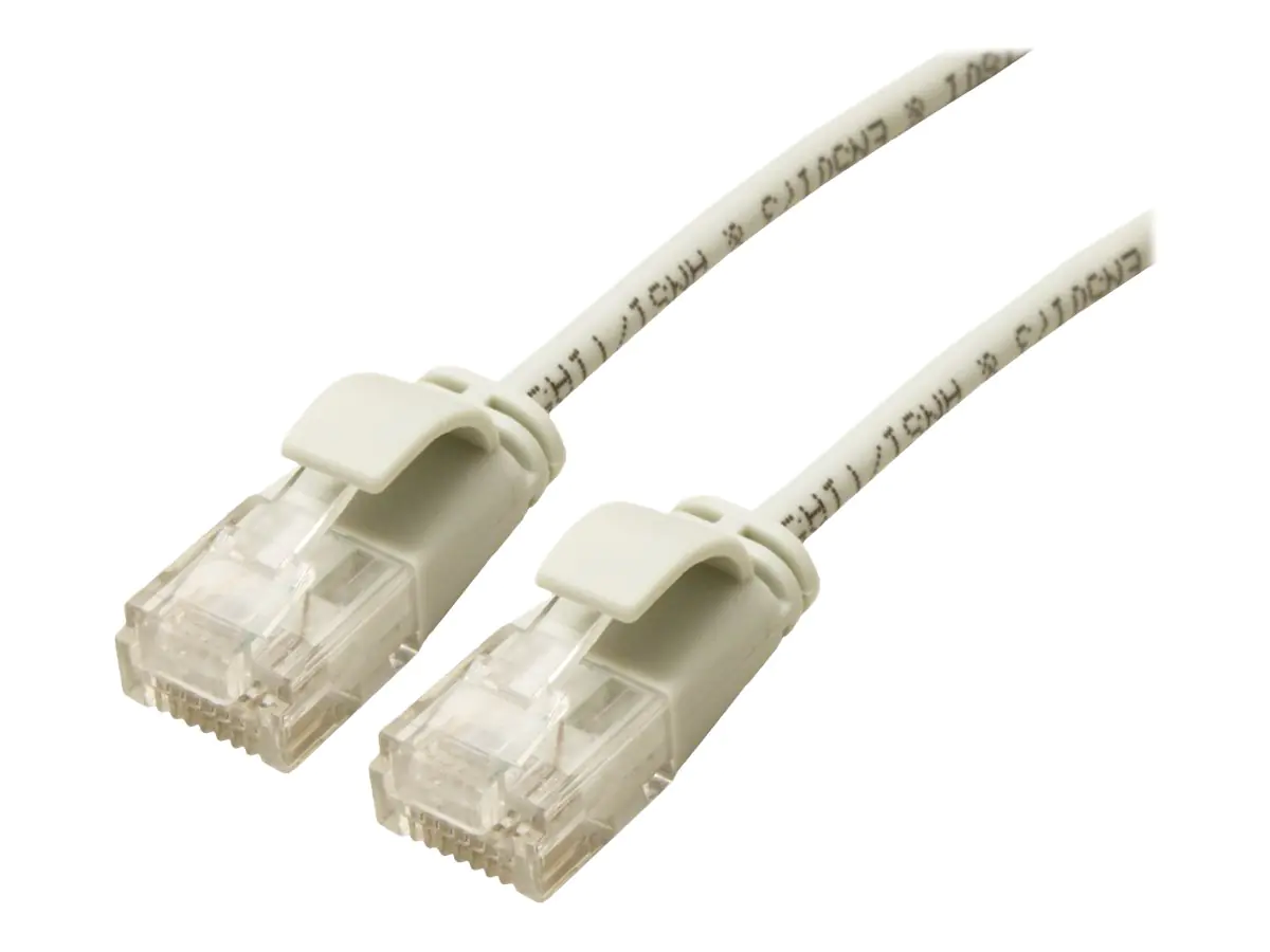 Roline Green - Patch-Kabel - RJ-45 (M) zu RJ-45 (M) - 1 m - 3.4 mm - UTP - CAT 6a - halogenfrei, geformt, ohne Haken, verseilt, 10 Gigabit ethernet - Grau, RAL 7035