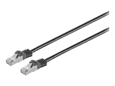 exertis Connect - Patch-Kabel - RJ-45 (M) zu RJ-45 (M) - 25 cm - SFTP, PiMF - CAT 6a - halogenfrei, geformt, ohne Haken, verseilt - Schwarz