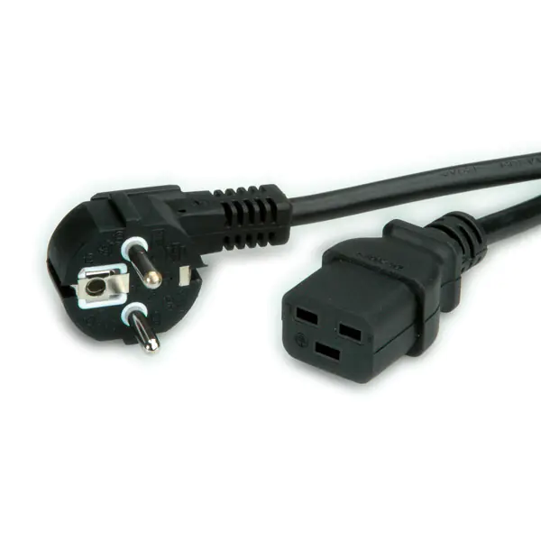 BACHMANN - Stromkabel - CEE 7/7 (M) zu IEC 60320 C19 - Wechselstrom 250 V - 16 A - 3 m - Schwarz