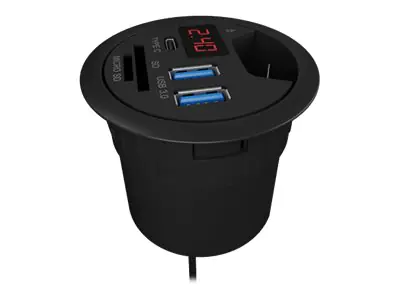 RaidSonic ICY BOX IB-Hub1404 - Hub - 2 x SuperSpeed USB 3.0 + 1 x USB-C - für Unterputzmontage geeignet