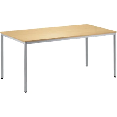 Konferenztisch 1.400x800mm Gestell alusilber Platte buche