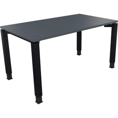 Schreibtisch Vierfuß Quadratrohr B1400xT800xH680-820 an/Lavagrau
