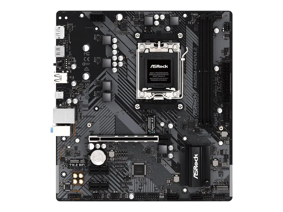ASRock A620M-HDV/M.2 - Motherboard - micro ATX - Socket AM5 - AMD A620 Chipsatz - USB 3.2 Gen 1, US