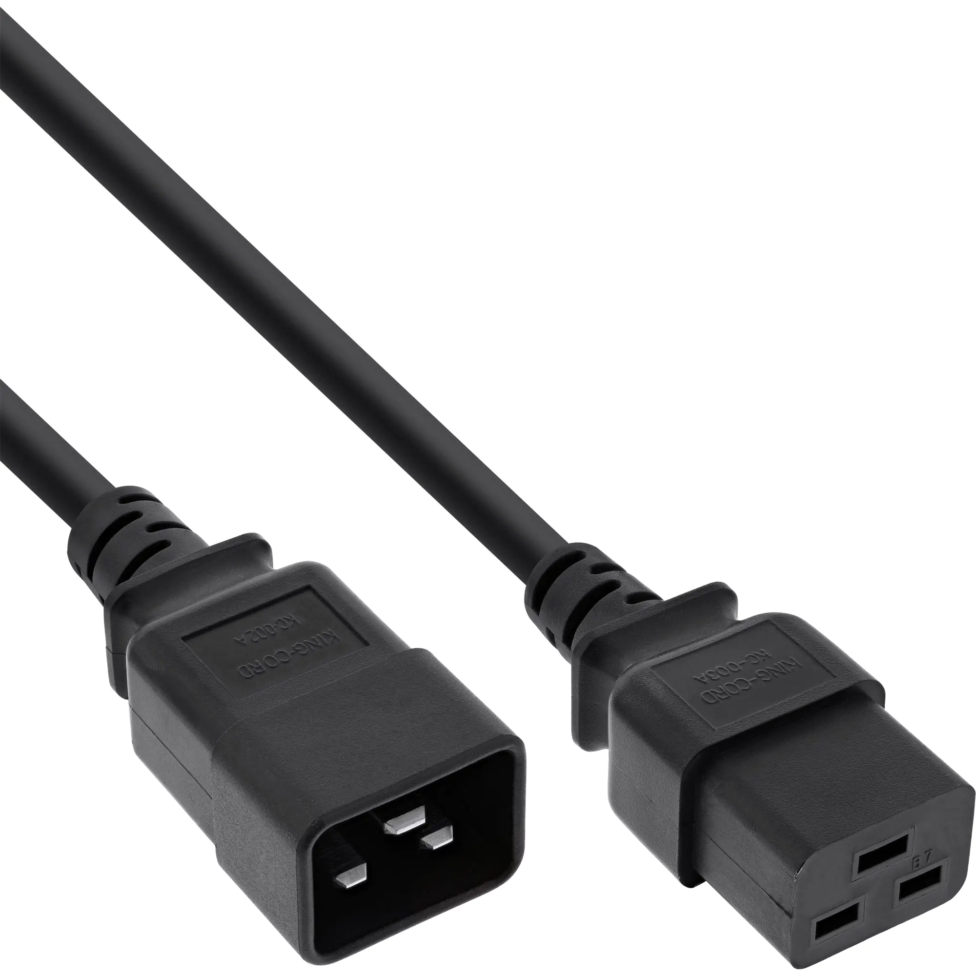 InLine - Spannungsversorgungs-Verlängerungskabel - IEC 60320 C20 zu IEC 60320 C19 - 16 A - 30 cm - Schwarz