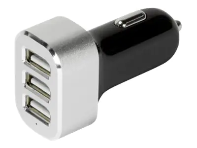 LogiLink USB Universal Charger - Auto-Netzteil - 5.1 A - 3 Ausgabeanschlussstellen (USB) - Black Silver