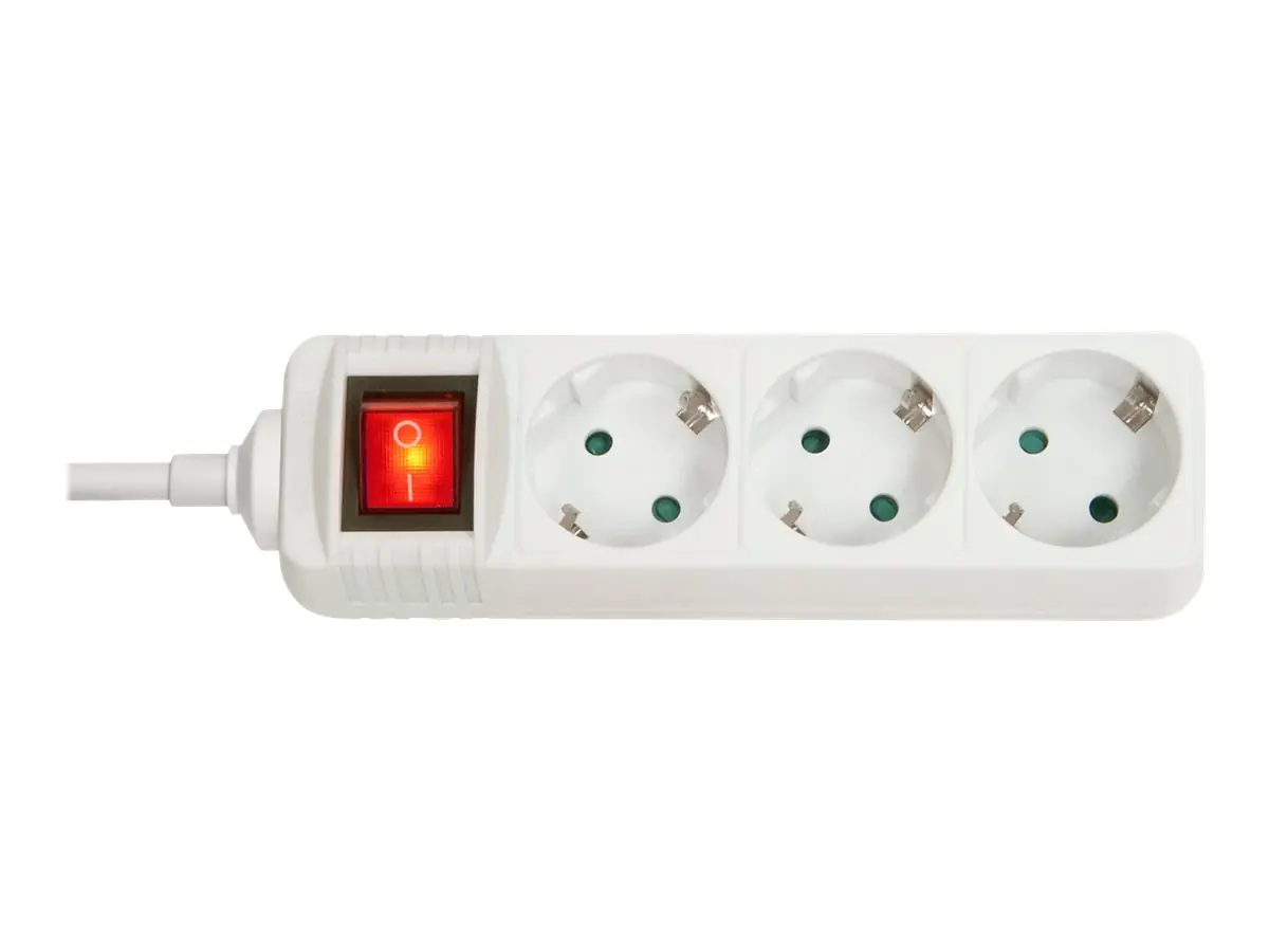 LINDY - Steckdosenleiste - Wechselstrom 250 V - 3500 Watt - Ausgangsanschlüsse: 3 - 1.4 m - weiß