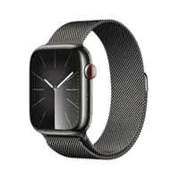 Apple Watch Series 9 (GPS + Cellular) - 45 mm - Graphite Stainless Steel - intelligente Uhr mit Milanaise Armband - 64 GB - Wi-Fi, Bluetooth, UWB, LTE - 4G - 51.5 g
