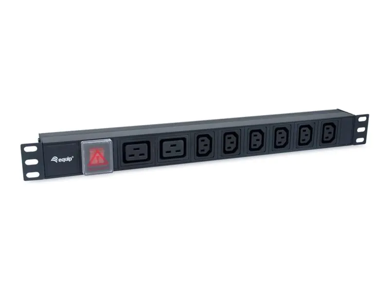 Equip Steckdosenleiste 19" 1HE 8fach IEC C20 1.8m Alu. Sch - Steckdosenleiste - 1,8 m
