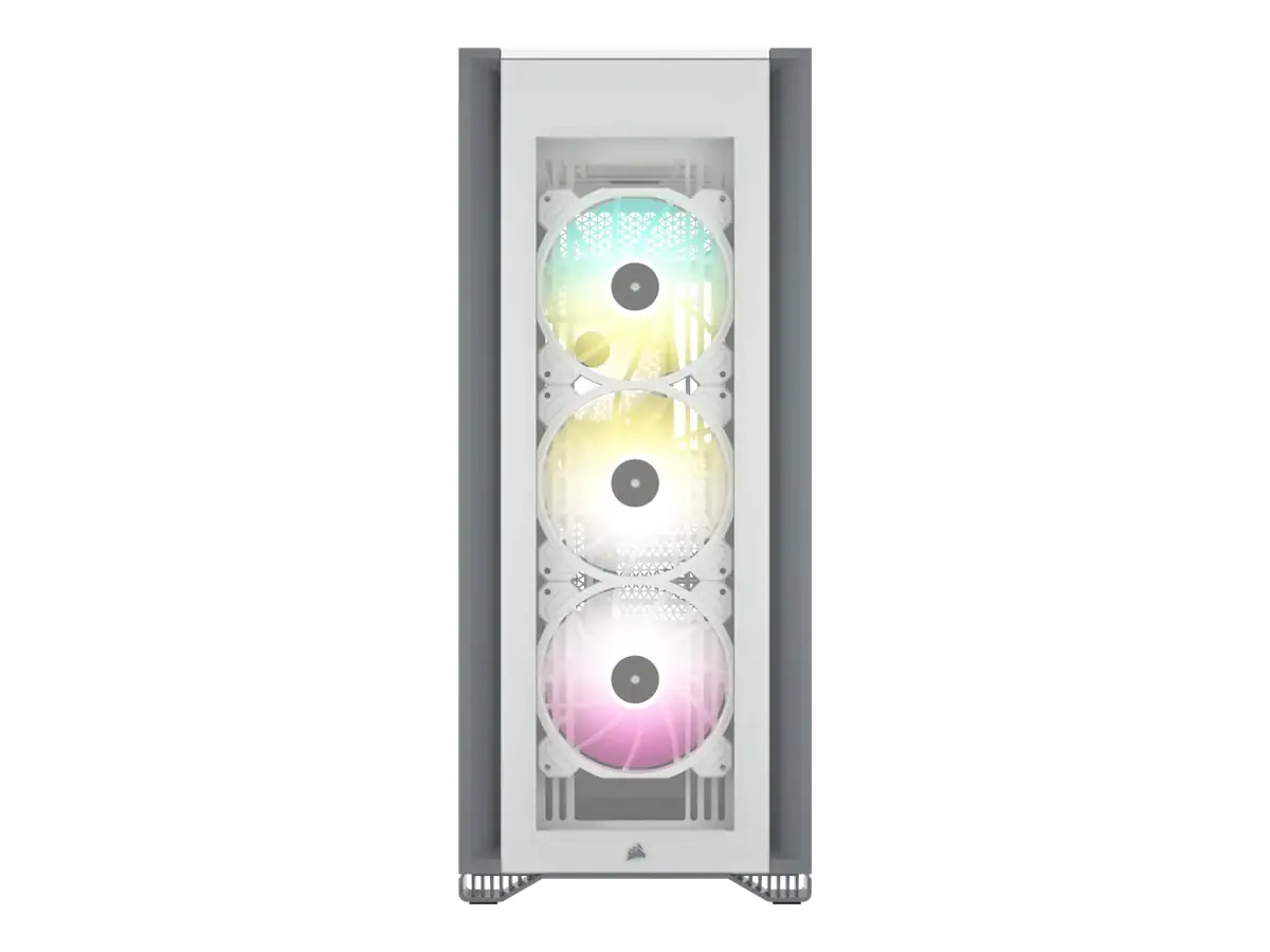 CORSAIR iCUE 7000X RGB - FT - E-ATX - Seitenteil mit Fenster (gehärtetes Glas) - keine Spannungsversorgung (ATX) - weiß - USB/Audio