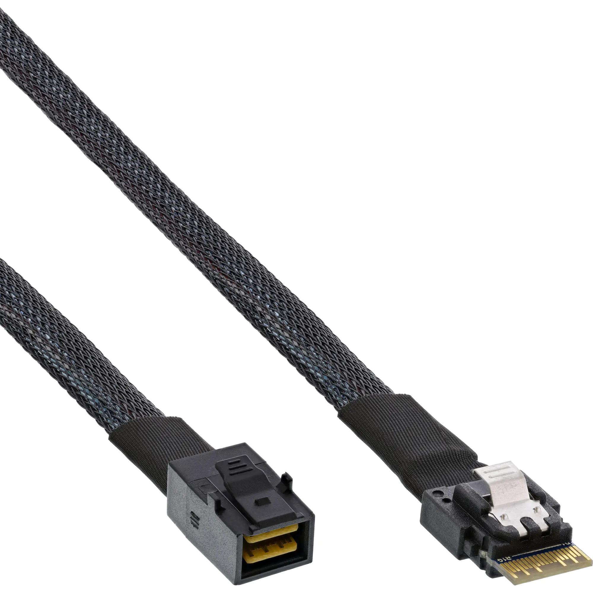 InLine - Internes SAS-Kabel - SAS 24Gbit/s - 4i Slim SAS (S) Verriegelung zu SFF-8643 (R) - 50 cm - Schwarz