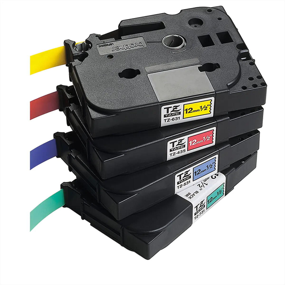Brother TZe-231 - Selbstklebend - Schwarz auf Weiß - Rolle (1,2 cm x 8 m) 1 Kassette(n) laminiertes Band - für P-Touch PT-D460BTVP, PT-D610BTVP