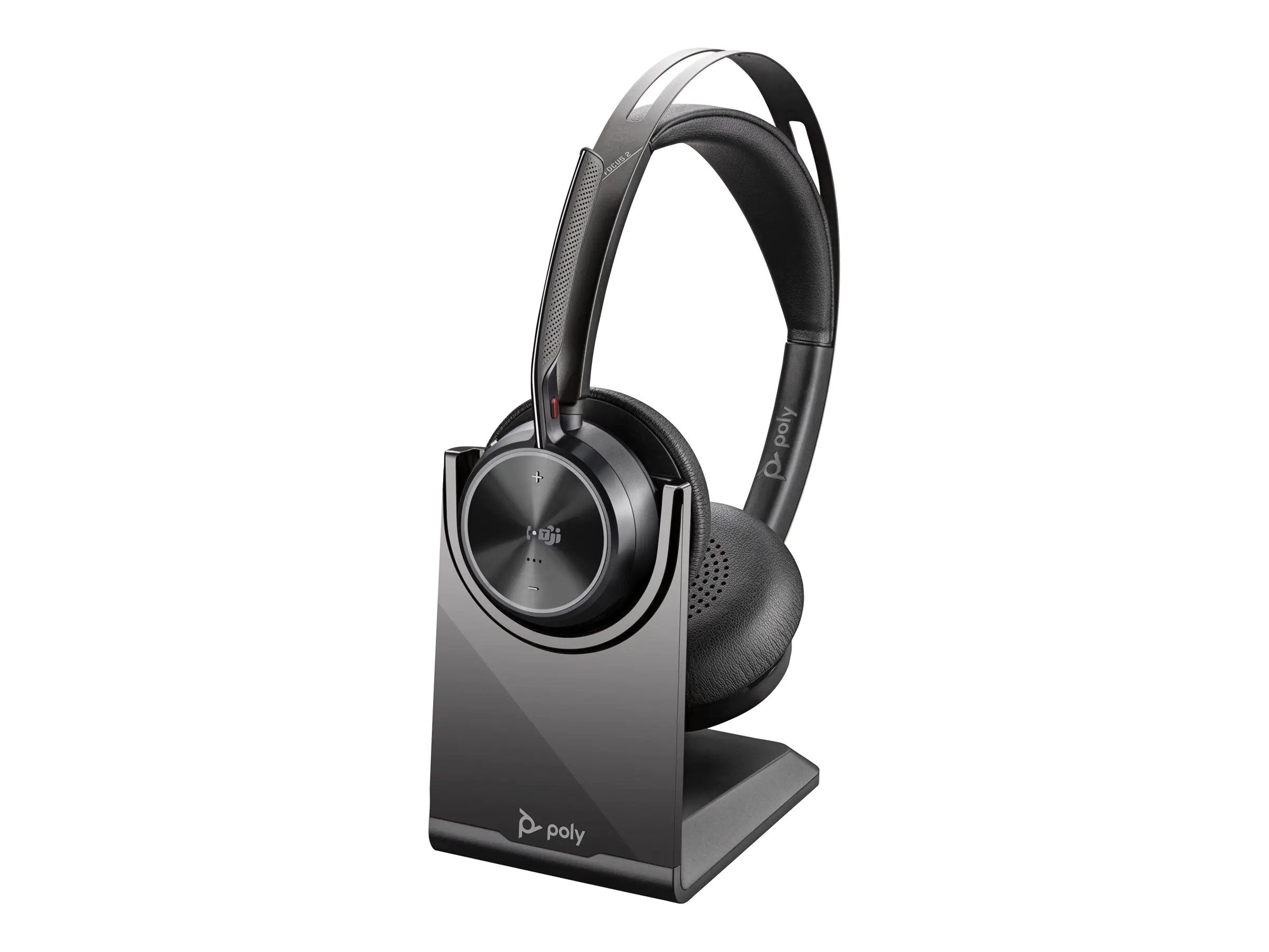 Poly Voyager Focus 2 - Headset - On-Ear - Bluetooth - kabellos, kabelgebunden - aktive Rauschunterdrückung - Adapter USB-C via Bluetooth - Schwarz
