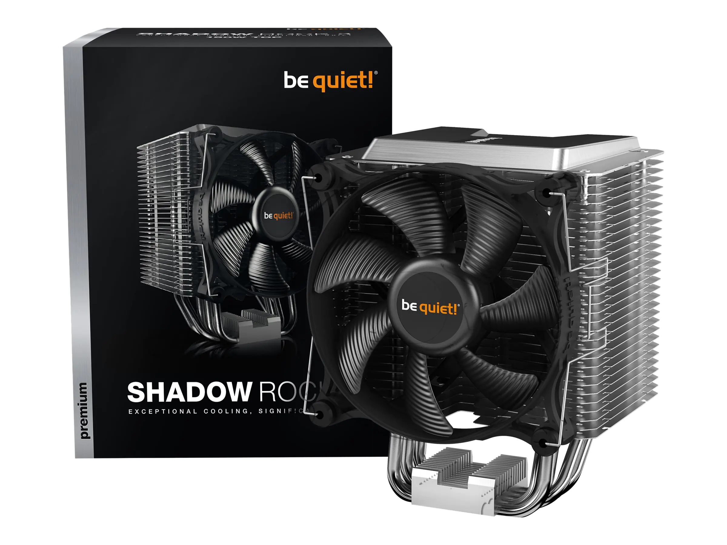 be quiet! Shadow Rock 3 - Prozessor-Luftkühler - (für: LGA1150, LGA1151, LGA1155, LGA1200, LGA1700, LGA2011-3 (Square ILM), LGA2066, AM4) - Aluminium mit Kupferbasis - 120 mm