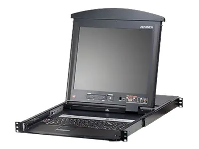 ATEN ALTUSEN KL1508AN - KVM-Konsole mit KVM-Switch - 8 Anschlüsse - PS/2, USB - German QWERTZ - 48.3 cm (19") - Rack - einbaufähig - 1280 x 1024 @ 75 Hz - 250 cd/m² - 1000:1 - 5 ms - VGA - 1U