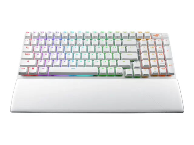 ASUS ROG Strix Scope II 96 - Tastatur - 96% - backlit - kabellos - USB, 2.4 GHz, Bluetooth 5.1 - Tastenschalter: ROG NX (hot-swappable) - weiß