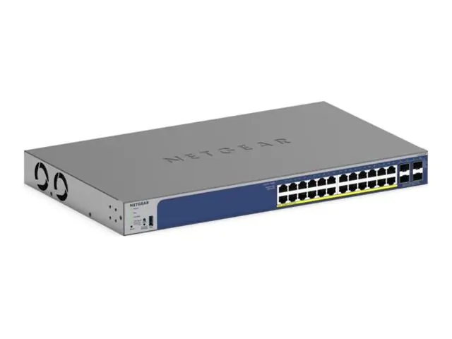 Netgear Smart GS728TXP - V3 - Switch - L3 Lite - Smart - 24 x 10/100/1000 (PoE+) + 4 x SFP+ - Desktop, an Rack montierbar - PoE+ (190 W)