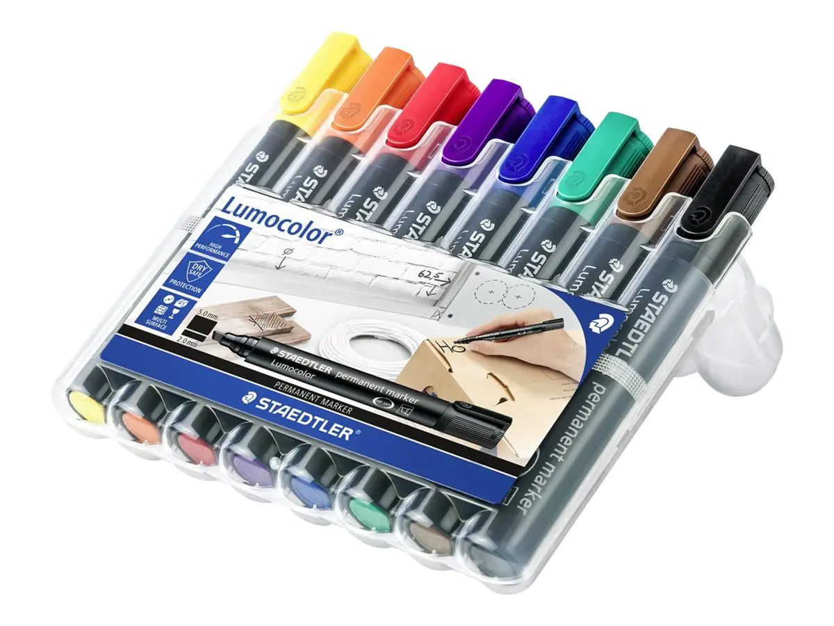 STAEDTLER Lumocolor 350 - Marker - permanent - gemischte Farben - 2-5 mm (Packung mit 8) 350 WP8