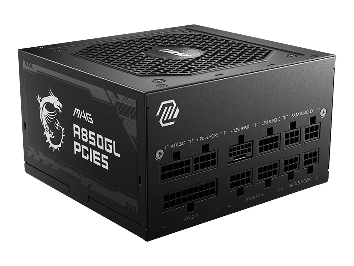 MSI MAG A850GL PCIE5 - Netzteil (intern) - ATX12V 3.0/ EPS12V - 80 PLUS Gold - Wechselstrom 100-240 V - 850 Watt - aktive PFC