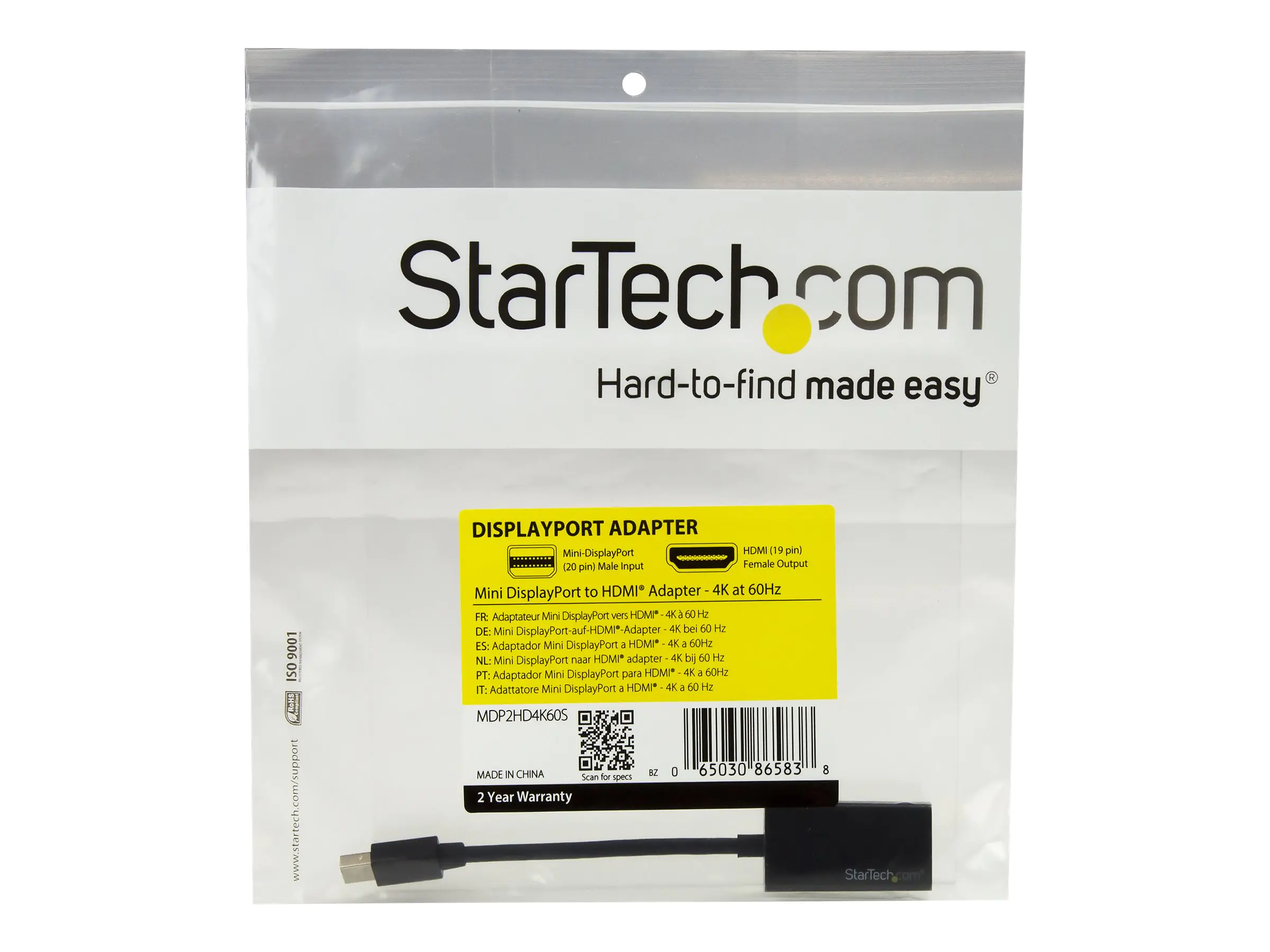 StarTech.com StarTech Mini DisplayPort auf HDMI Adapter - MDP2HD4K60S