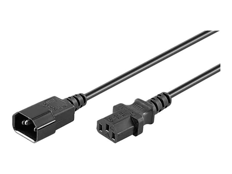 goobay - Spannungsversorgungs-Verlängerungskabel - IEC 60320 C14 zu power IEC 60320 C13 - Wechselstrom 250 V - 10 A - 3 m - Schwarz