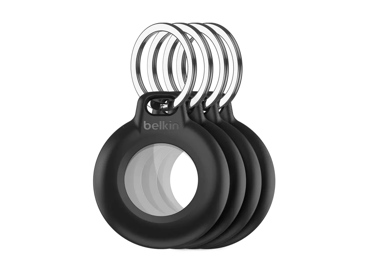 Belkin Tasche für Airtag - Schlüsselanhänger - Kunststoff - Schwarz (Packung mit 4)