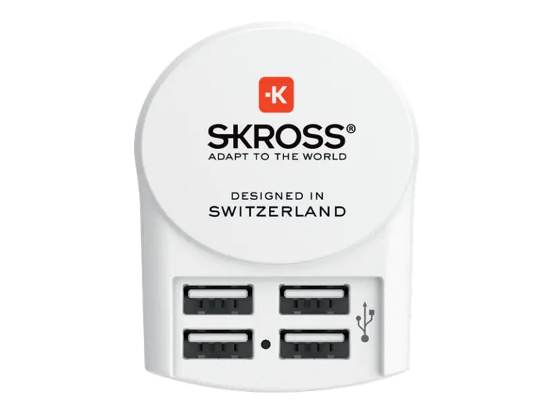 SKROSS - Netzteil - 35 Watt - 4.8 A - 4 Ausgabeanschlussstellen (USB) - weiß