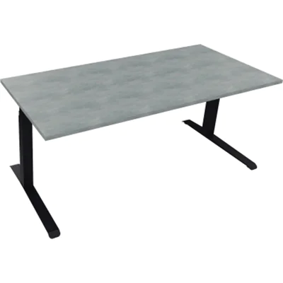 Sitz-/Stehtisch Kufe Doppels. Quad. B1800xT800xH645-1275 an/Beton Sitz-/Stehtisch Kufe Doppels. Quad. B1800xT800xH645-1275 an/Beton