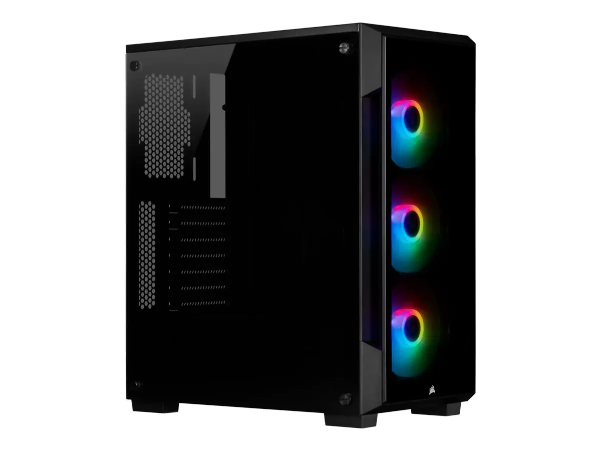 CORSAIR iCUE 220T RGB - Tower - ATX - keine Spannungsversorgung (ATX) - Schwarz - USB/Audio