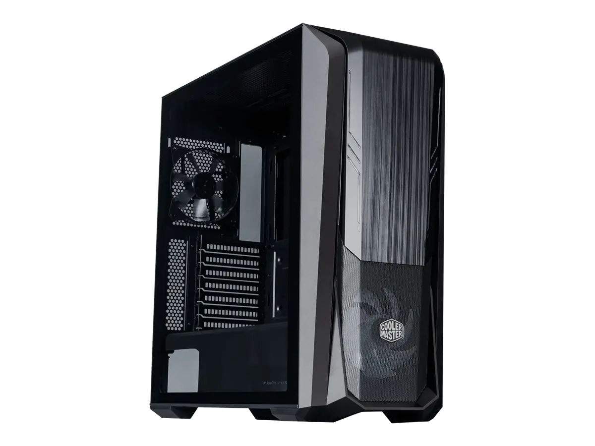 CoolerMaster MasterBox 500 - Mid tower - E-ATX - Seitenteil mit Fenster (gehärtetes Glas) - keine Spannungsversorgung (ATX) - Schwarz - USB/Audio
