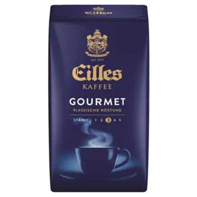 Eilles Kaffee GOURMET Aromatisch-ausgewogen gemahlen Intensität: 3 500 g/Pack. Eilles Kaffee GOURMET Aromatisch-ausgewogen gemahlen Intensität: 3 500 g/Pack.