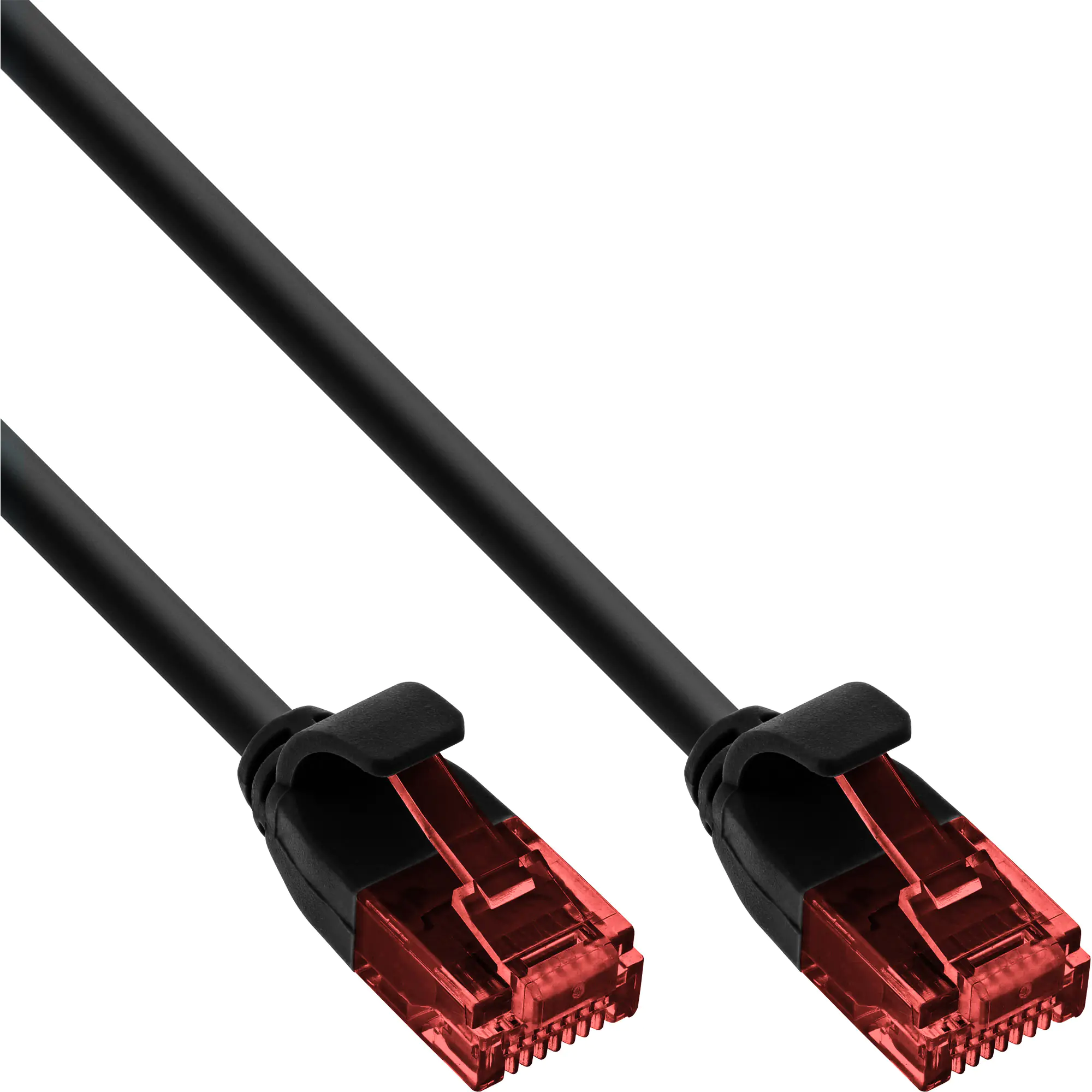 InLine Slim - Patch-Kabel - RJ-45 (M) bis RJ-45 (M) - 1.5 m - UTP - CAT 6 - geformt, rund, ohne Haken - Schwarz