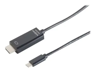 exertis Connect - Adapterkabel - 24 pin USB-C männlich zu HDMI männlich - 1 m - Schwarz - 4Kx2K Support