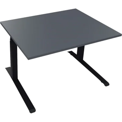 Sitz-/Stehtisch Kufe Doppels. Quad. B1200xT900xH645-1275 an/Lavagrau