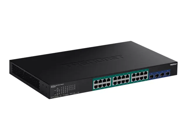 Trendnet TPE 30284 - Switch - Smart - 24 x 10/100/1000 (PoE+) + 4 x 10 Gigabit SFP+ - an Rack montierbar - PoE+ (370 W) - AC 100 - 240 V - TAA-konform