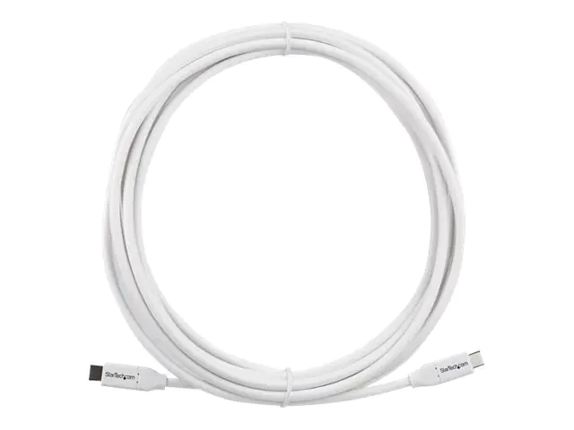 StarTech USB-C auf USB-C Kabel mit 5A Power Delivery - 4m - Weiss - ST/ST - USB 2.0 - USB-IF zertifiziert - USB Typ C Kabel - USB-Kabel - 24 pin USB-C (M) zu 24 pin USB-C (M) - USB 2.0 - 5 A - 4 m - weiß StarTech USB-C auf USB-C Kabel mit 5A Power Delivery - 4m - Weiss - ST/ST - USB 2.0 - USB-IF zertifiziert - USB Typ C Kabel - USB-Kabel - 24 pin USB-C (M) zu 24 pin USB-C (M) - USB 2.0 - 5 A - 4 m - weiß