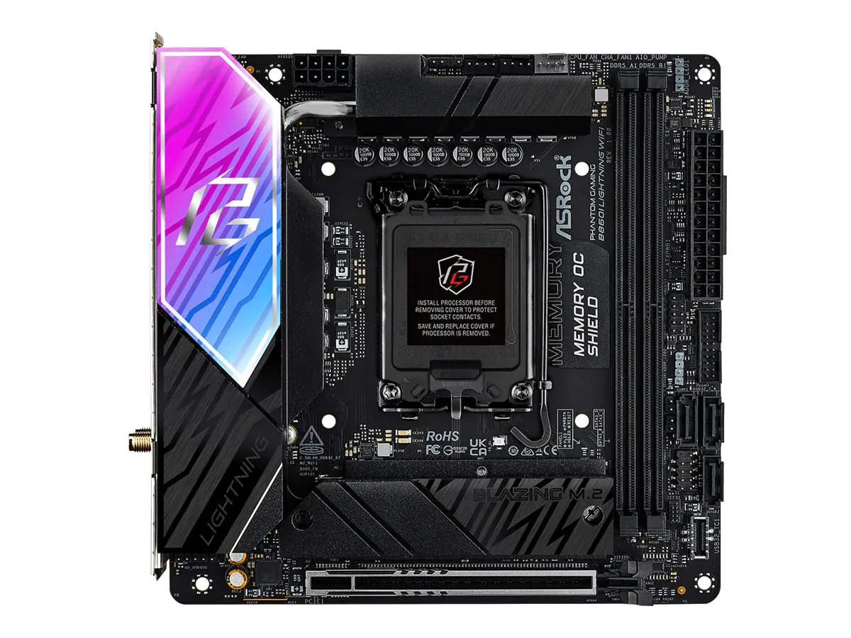 ASRock B860I Lightning WiFi 1851 mITX HDMI DDR5 - DDR5 - HDMI