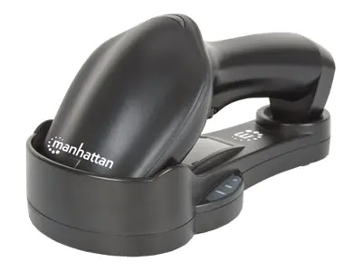 Manhattan Wireless Linear Handheld CCD Barcode Scanner, Bluetooth, 500mm Scan Depth, up to 80m effective range (line of sight), Max Ambient Light 100,000 lux (sunlight), EU/US/UK/AU interchangeable plug, Black, Three Year Warranty, Box - Barcode-Scanner -