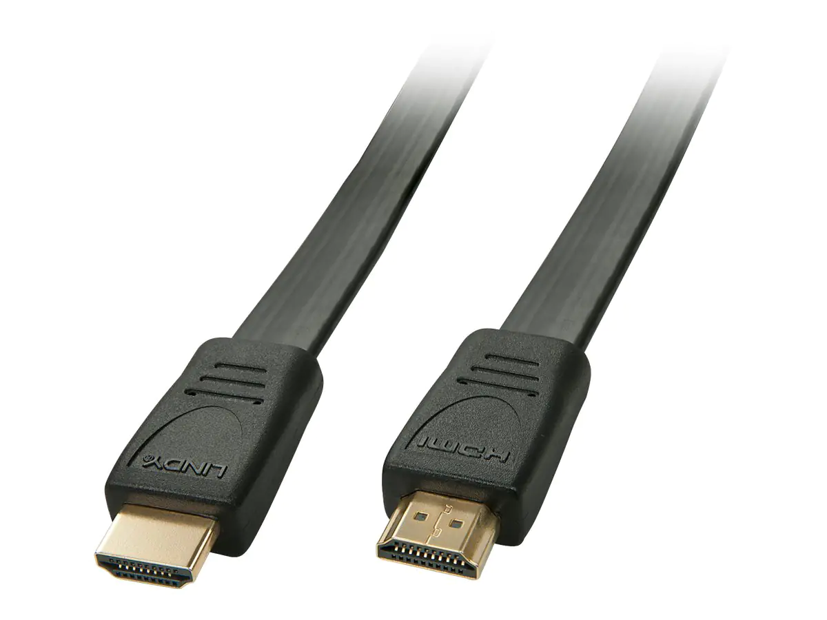 Lindy - HDMI-Kabel - HDMI (M) bis HDMI (M) - 50 cm - abgeschirmt - Schwarz - geformt, flach, 4K Unterstützung