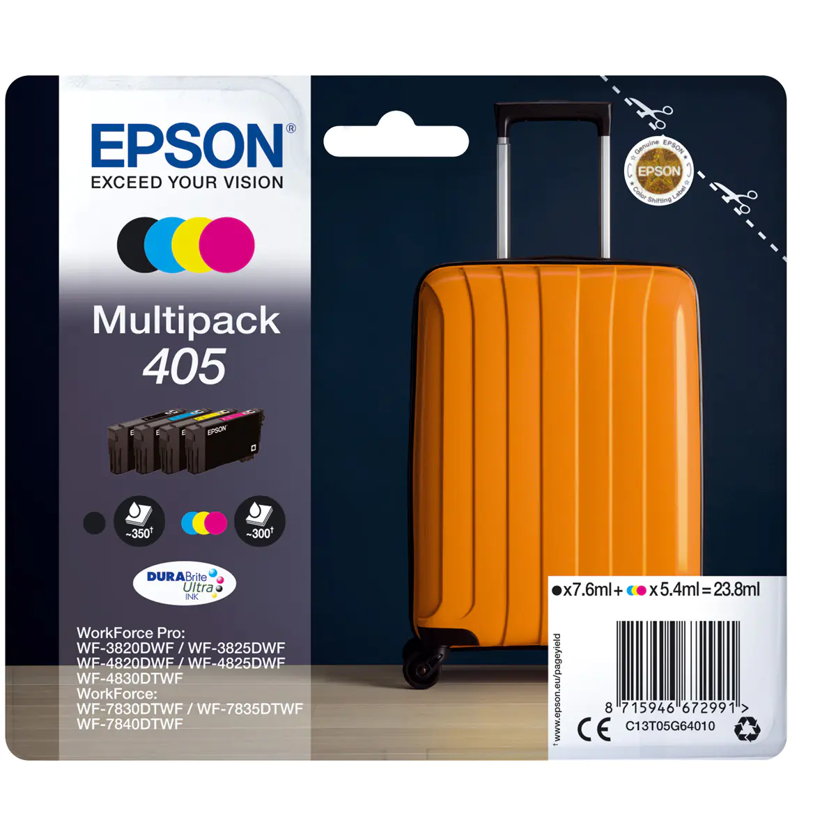 Epson Tinte Multipack C13T05G64010 405 BK/C/M/Y 4er Pack