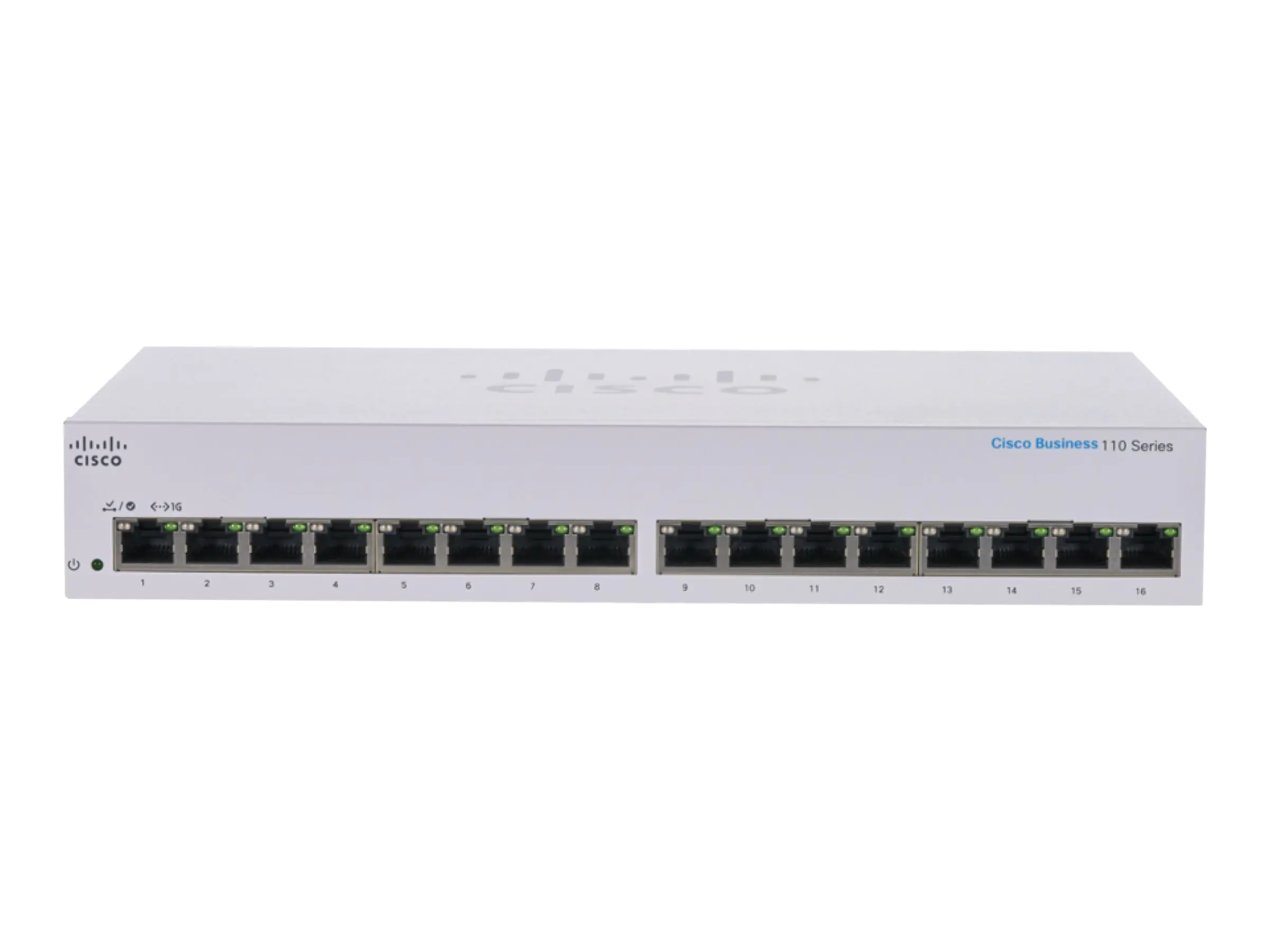 Cisco Business 110 Series 110-16T - Switch - unmanaged - 16 x 10/100/1000 - an Rack montierbar, Desktop, wandmontierbar