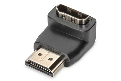 ASSMANN - HDMI-Adapter - HDMI weiblich zu HDMI männlich - abgeschirmt - Schwarz - 90° Stecker